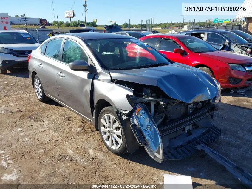 2017 Nissan Sentra Sv VIN: 3N1AB7AP1HY380246 Lot: 40447122