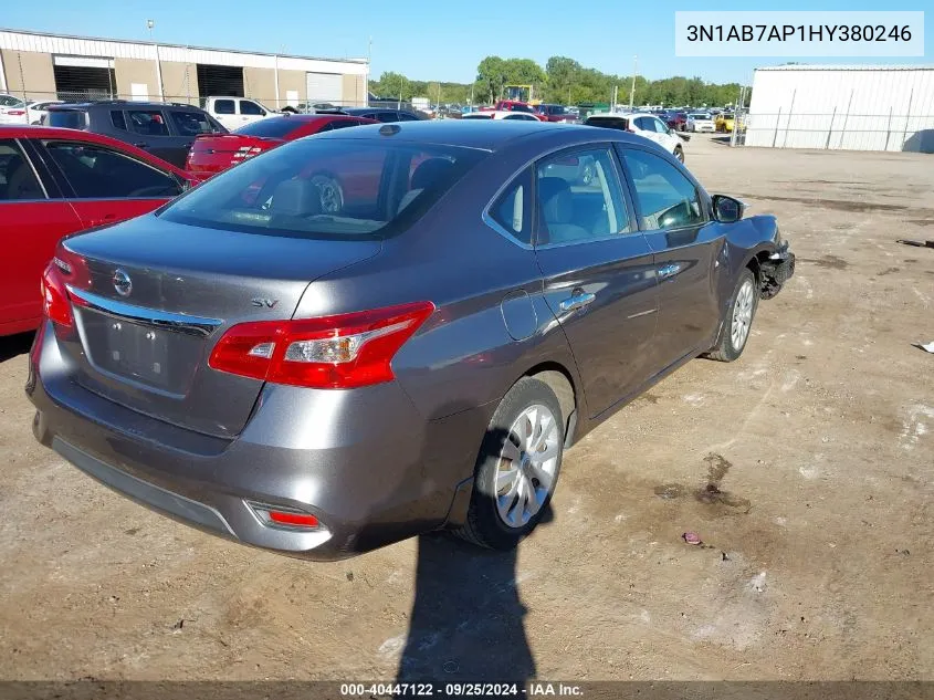 2017 Nissan Sentra Sv VIN: 3N1AB7AP1HY380246 Lot: 40447122