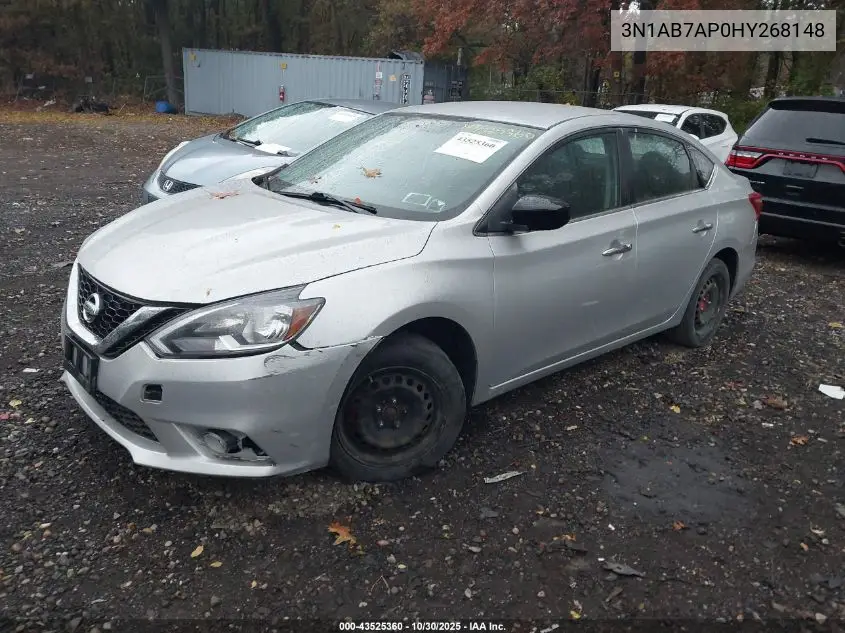 3N1AB7AP0HY268148 2017 Nissan Sentra Sv