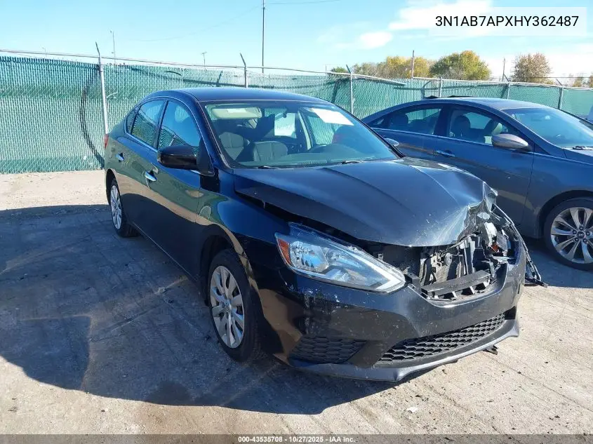 3N1AB7APXHY362487 2017 Nissan Sentra Sv