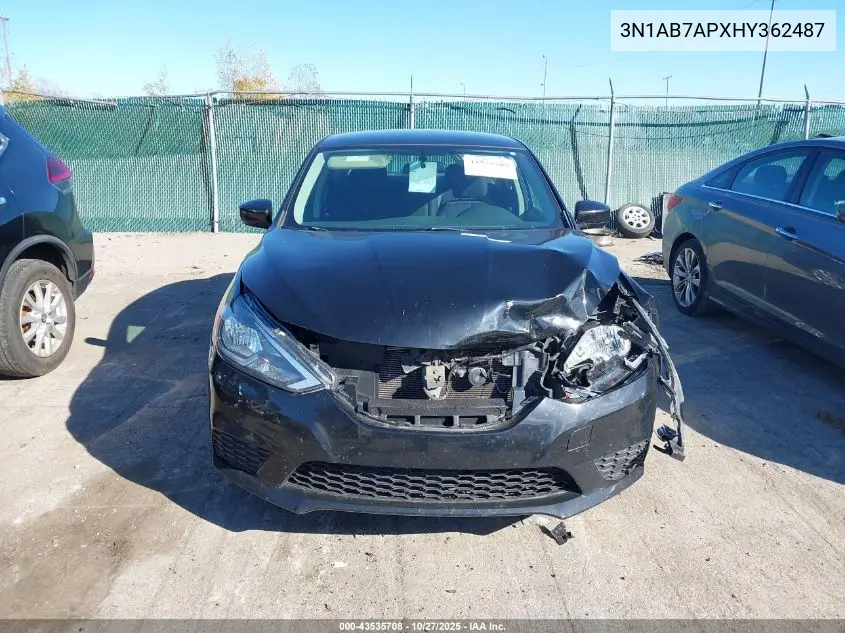 3N1AB7APXHY362487 2017 Nissan Sentra Sv