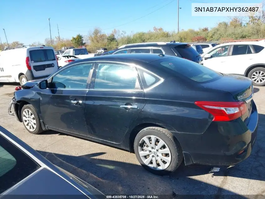 3N1AB7APXHY362487 2017 Nissan Sentra Sv