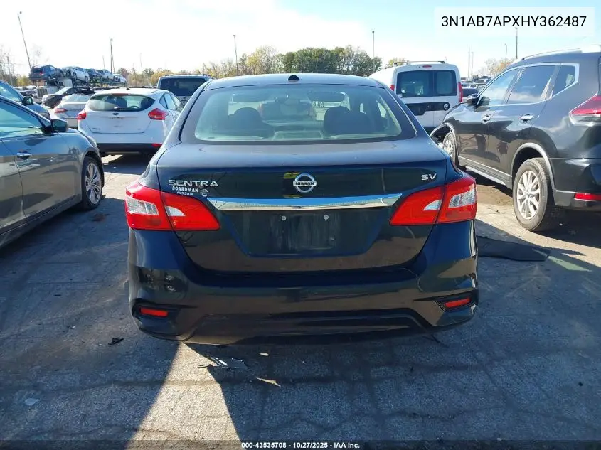 3N1AB7APXHY362487 2017 Nissan Sentra Sv