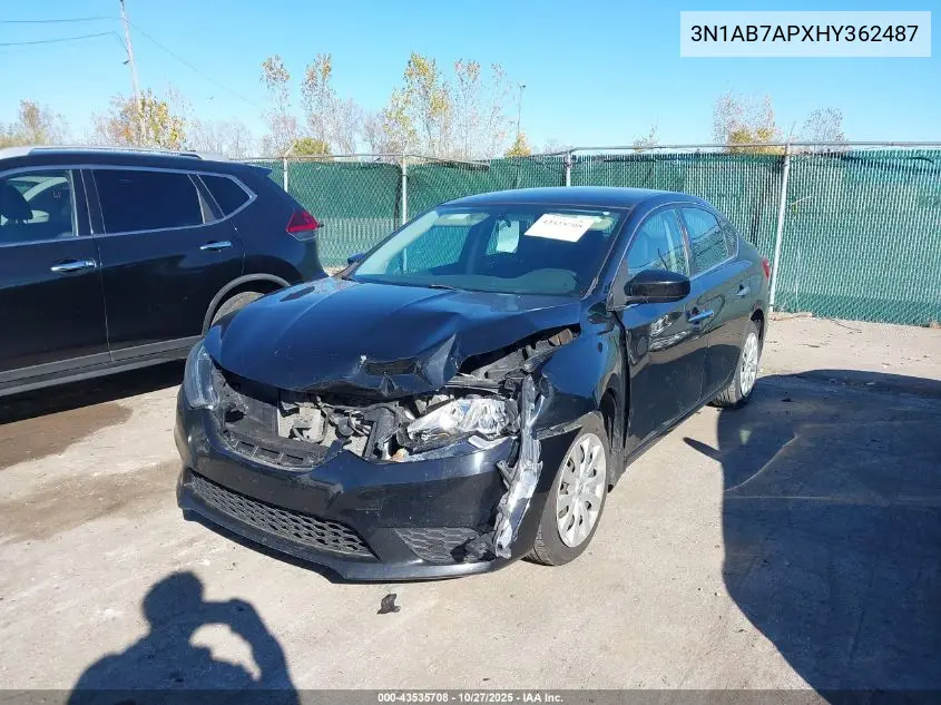 3N1AB7APXHY362487 2017 Nissan Sentra Sv