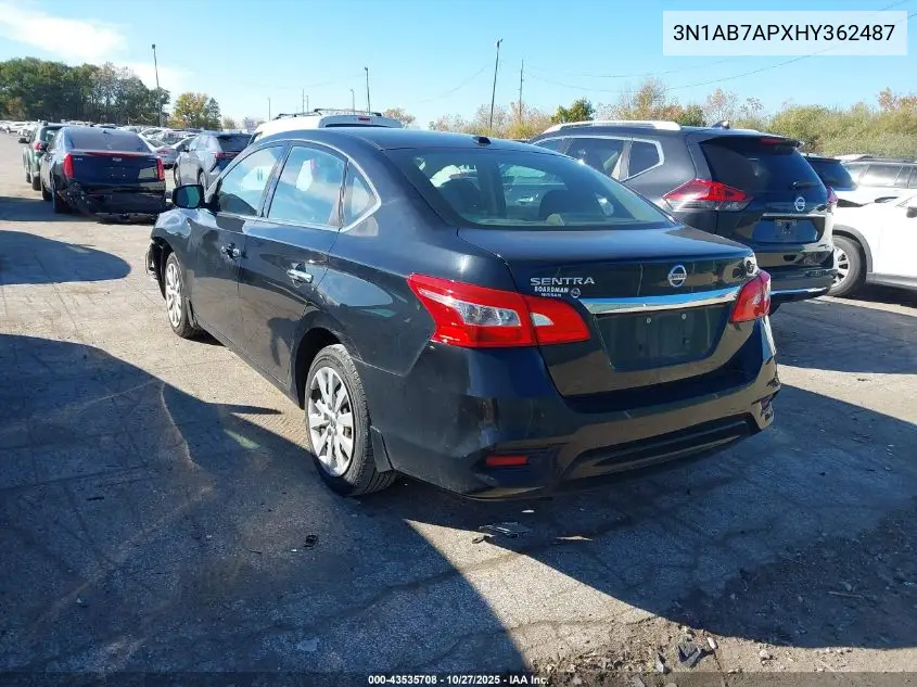 3N1AB7APXHY362487 2017 Nissan Sentra Sv