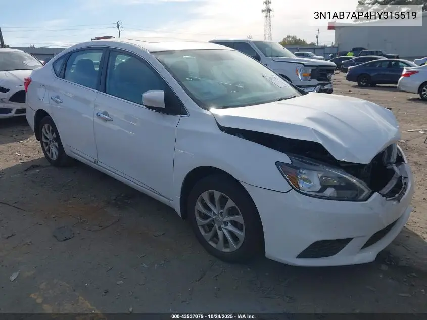 3N1AB7AP4HY315519 2017 Nissan Sentra Sv