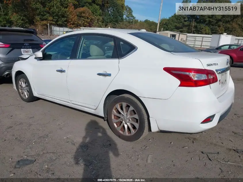 3N1AB7AP4HY315519 2017 Nissan Sentra Sv