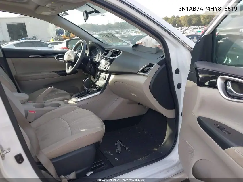 3N1AB7AP4HY315519 2017 Nissan Sentra Sv