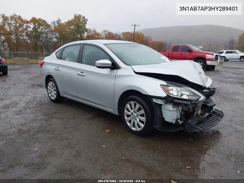 3N1AB7AP3HY289401 2017 Nissan Sentra Sv