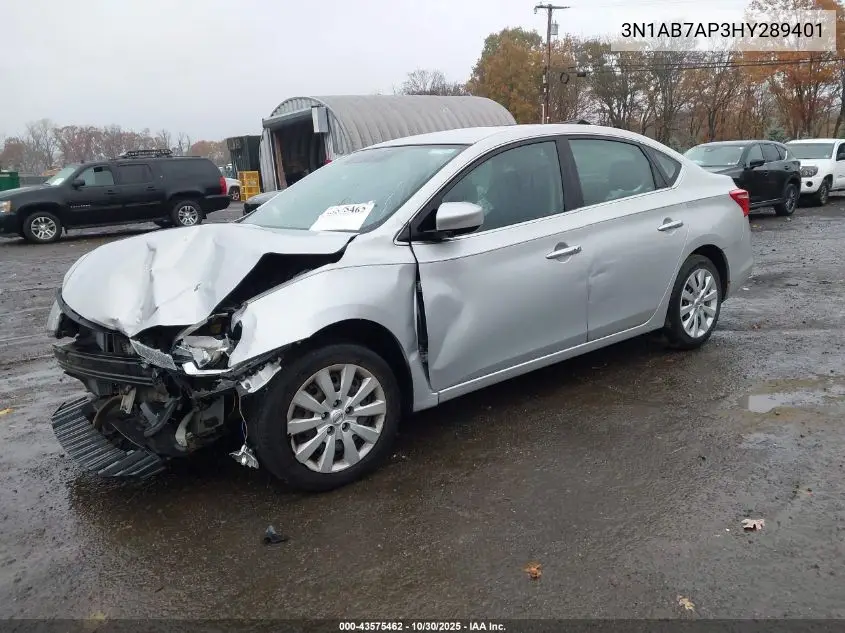 3N1AB7AP3HY289401 2017 Nissan Sentra Sv