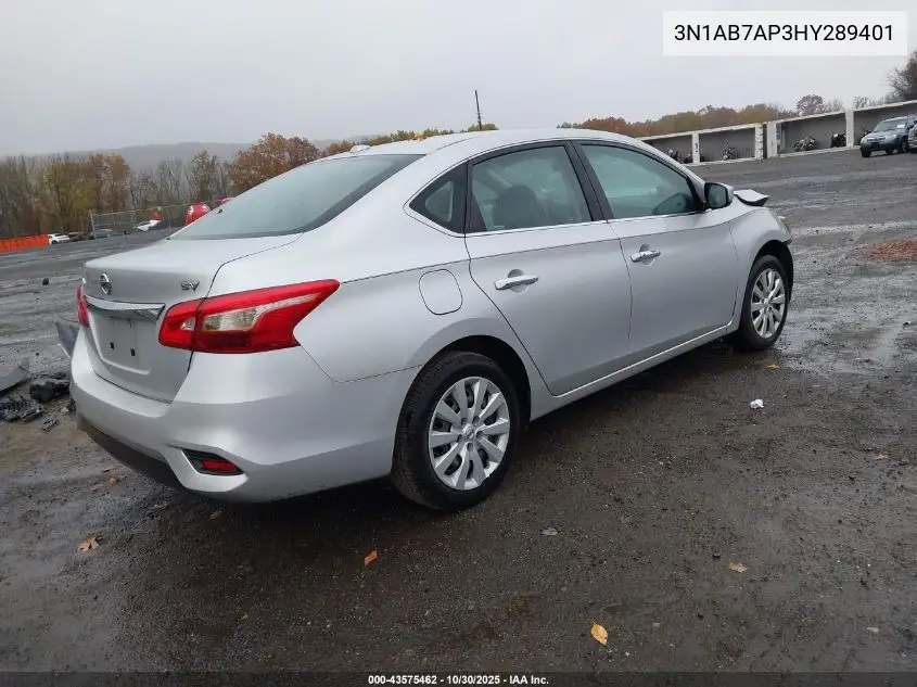 3N1AB7AP3HY289401 2017 Nissan Sentra Sv