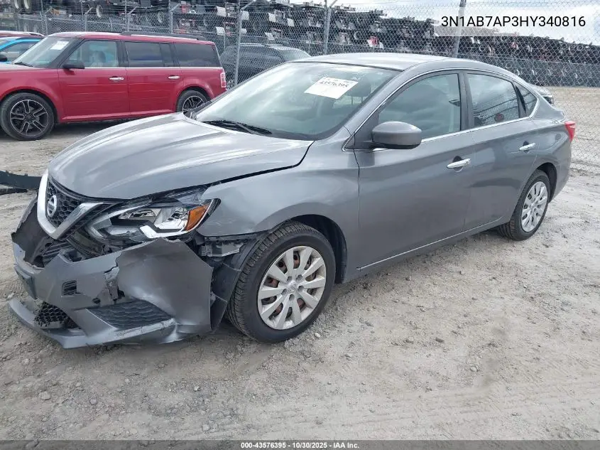 3N1AB7AP3HY340816 2017 Nissan Sentra Sv