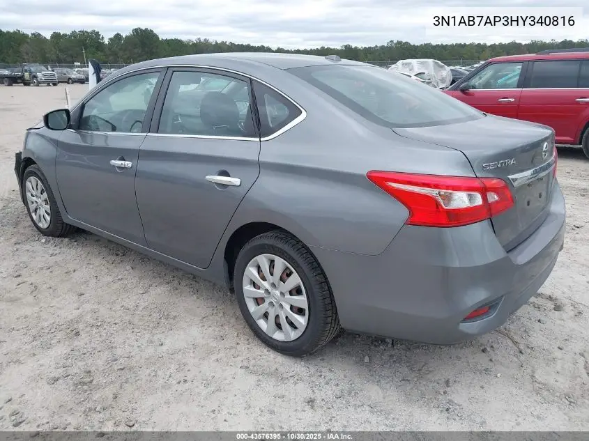 3N1AB7AP3HY340816 2017 Nissan Sentra Sv