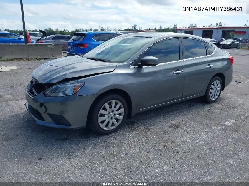 3N1AB7AP4HY386431 2017 Nissan Sentra Sv