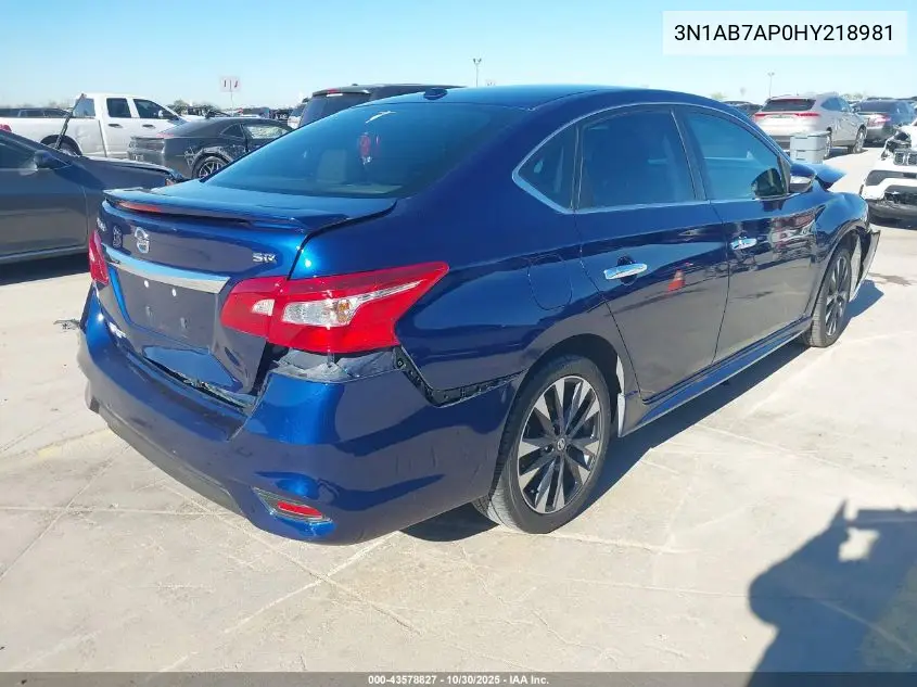 3N1AB7AP0HY218981 2017 Nissan Sentra Sr