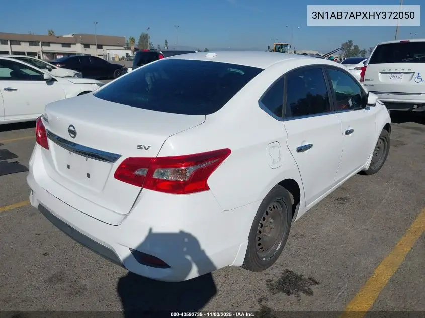 3N1AB7APXHY372050 2017 Nissan Sentra Sv