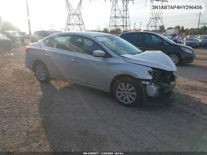 3N1AB7AP4HY296406 2017 Nissan Sentra Sv