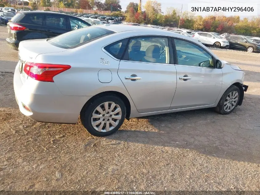 3N1AB7AP4HY296406 2017 Nissan Sentra Sv