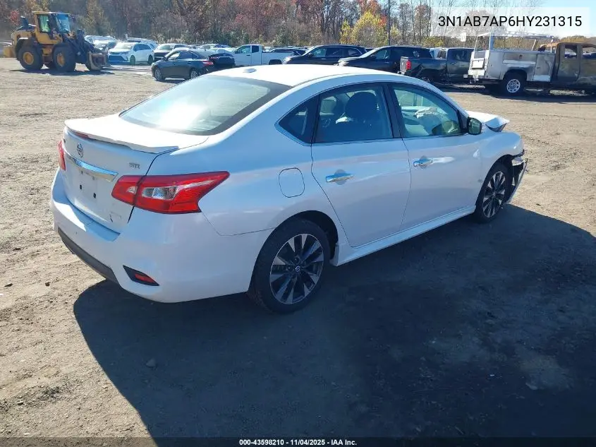 3N1AB7AP6HY231315 2017 Nissan Sentra Sr