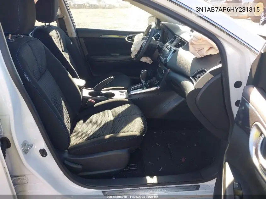 3N1AB7AP6HY231315 2017 Nissan Sentra Sr