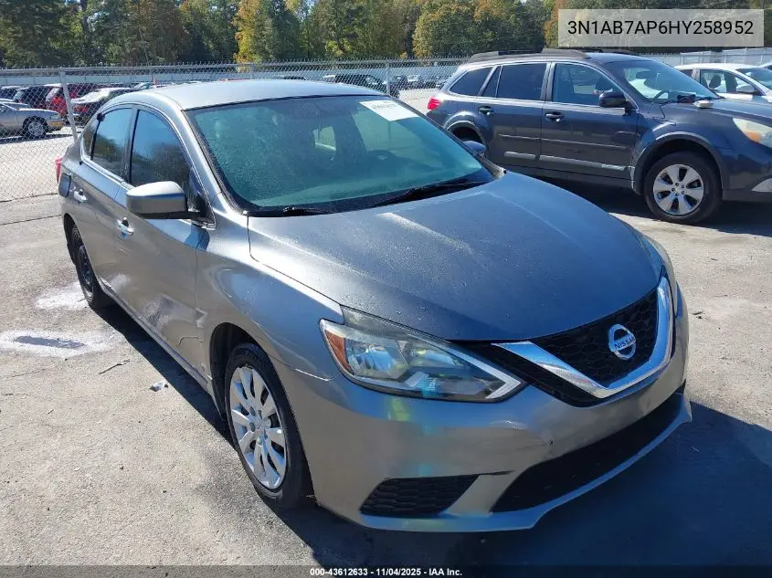 3N1AB7AP6HY258952 2017 Nissan Sentra S