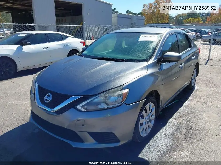 3N1AB7AP6HY258952 2017 Nissan Sentra S