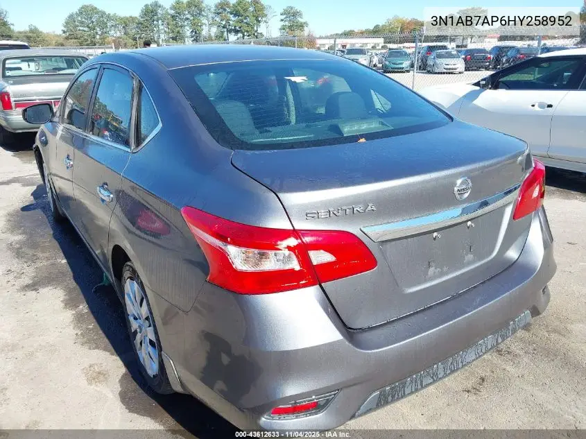 3N1AB7AP6HY258952 2017 Nissan Sentra S
