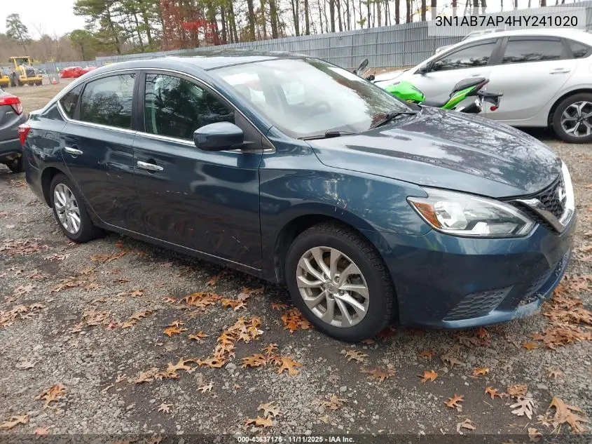 3N1AB7AP4HY241020 2017 Nissan Sentra Sv