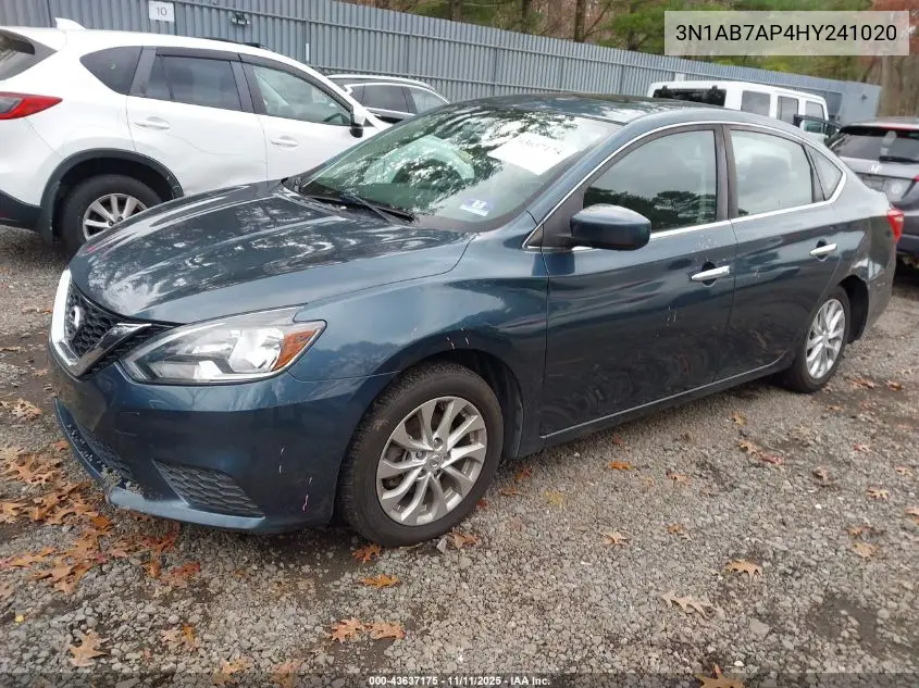 3N1AB7AP4HY241020 2017 Nissan Sentra Sv