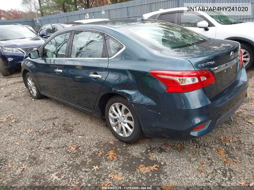3N1AB7AP4HY241020 2017 Nissan Sentra Sv