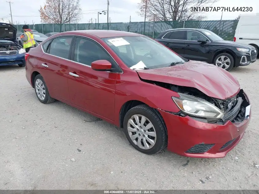 3N1AB7AP7HL644230 2017 Nissan Sentra S/Sl/Sr/Sv