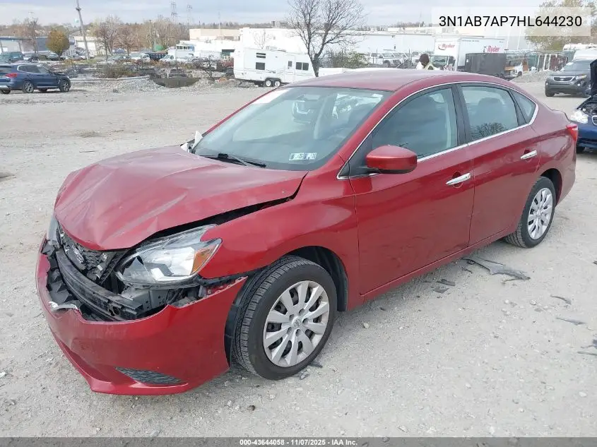 3N1AB7AP7HL644230 2017 Nissan Sentra S/Sl/Sr/Sv