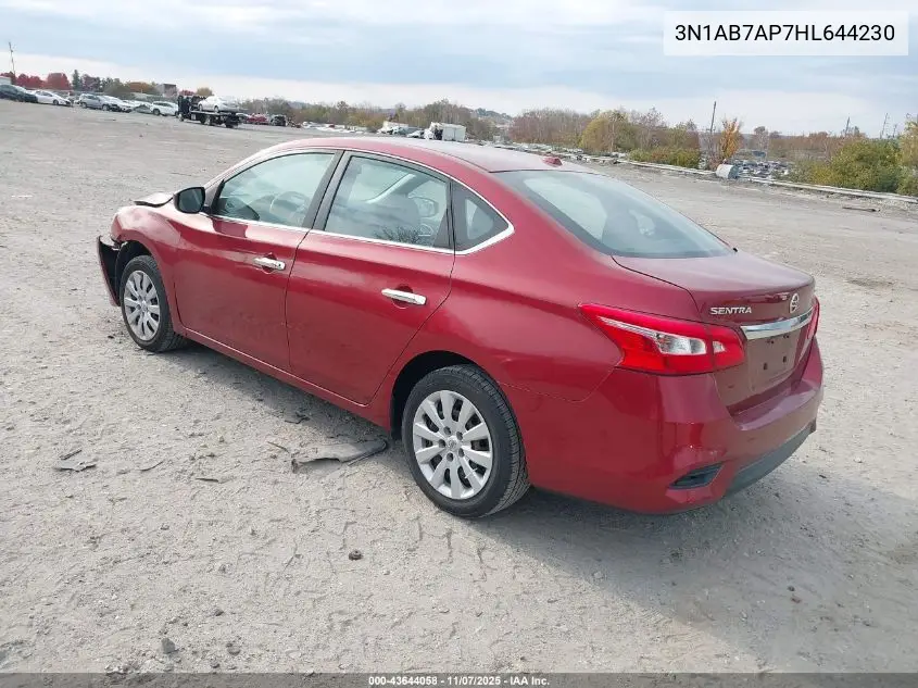 3N1AB7AP7HL644230 2017 Nissan Sentra S/Sl/Sr/Sv