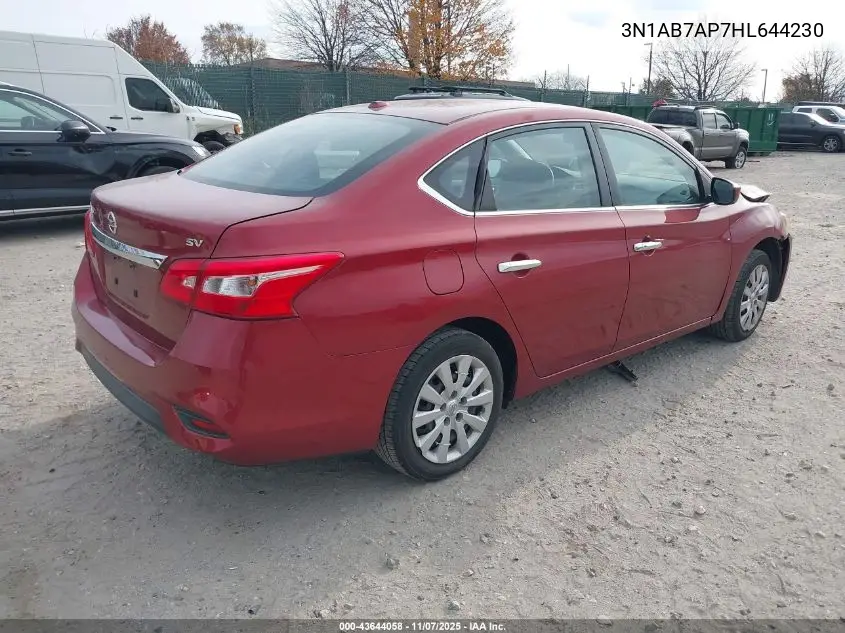 3N1AB7AP7HL644230 2017 Nissan Sentra S/Sl/Sr/Sv