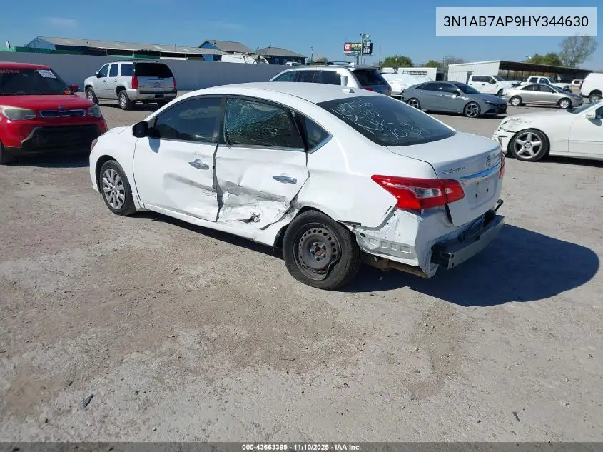 3N1AB7AP9HY344630 2017 Nissan Sentra Sv