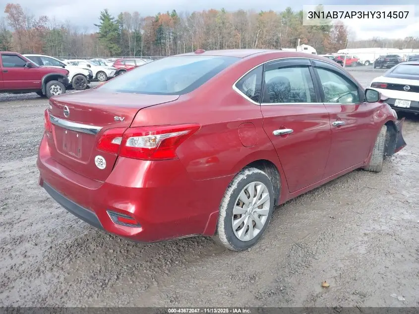 3N1AB7AP3HY314507 2017 Nissan Sentra Sv