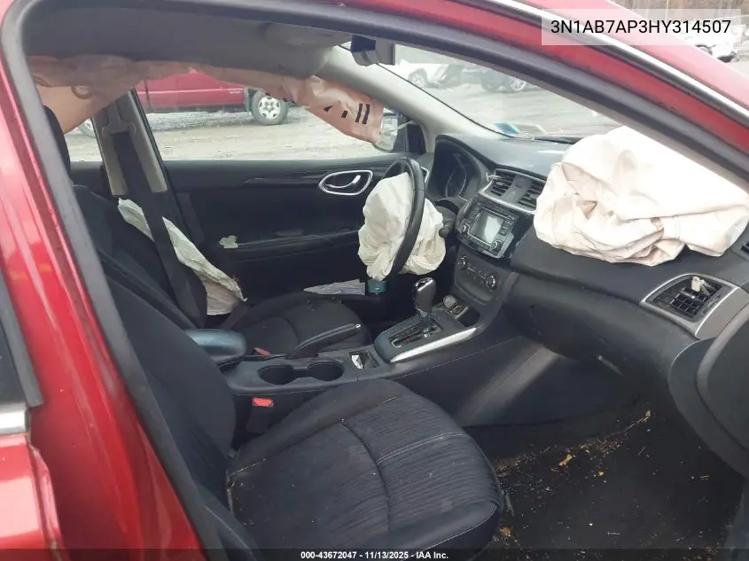 3N1AB7AP3HY314507 2017 Nissan Sentra Sv