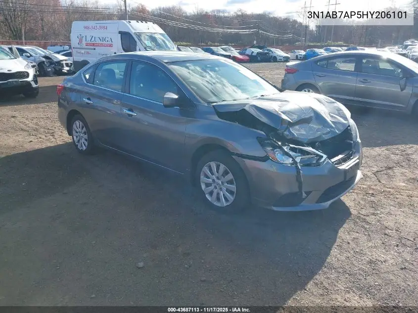 3N1AB7AP5HY206101 2017 Nissan Sentra Sv