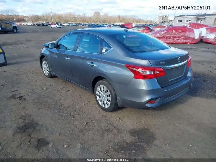 3N1AB7AP5HY206101 2017 Nissan Sentra Sv