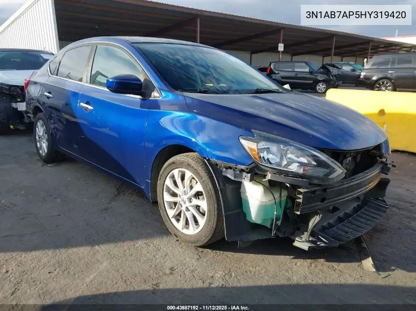 3N1AB7AP5HY319420 2017 Nissan Sentra Sv
