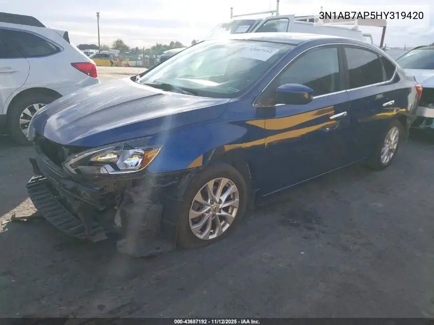 3N1AB7AP5HY319420 2017 Nissan Sentra Sv