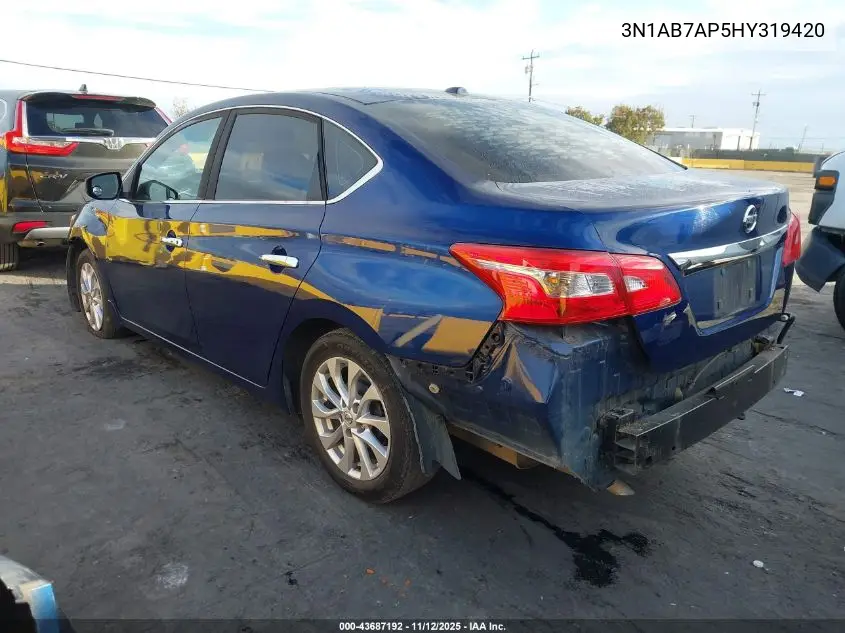 3N1AB7AP5HY319420 2017 Nissan Sentra Sv