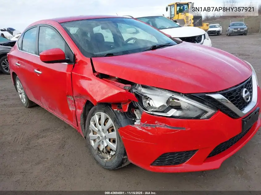 3N1AB7AP8HY357921 2017 Nissan Sentra Sv