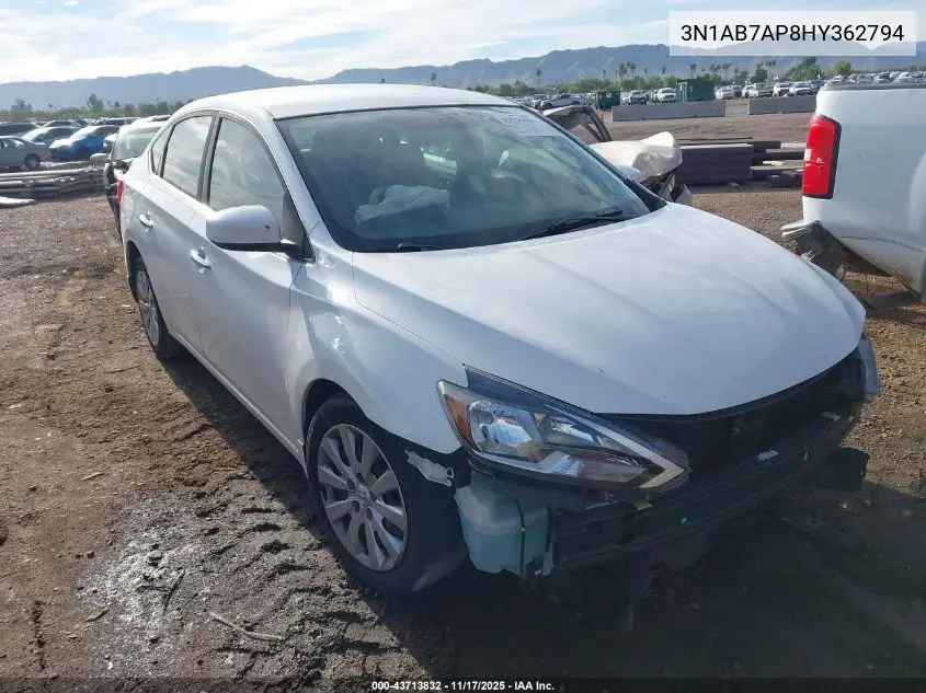 3N1AB7AP8HY362794 2017 Nissan Sentra Sv