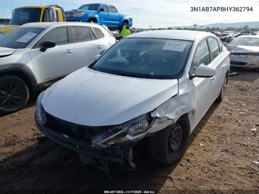 3N1AB7AP8HY362794 2017 Nissan Sentra Sv
