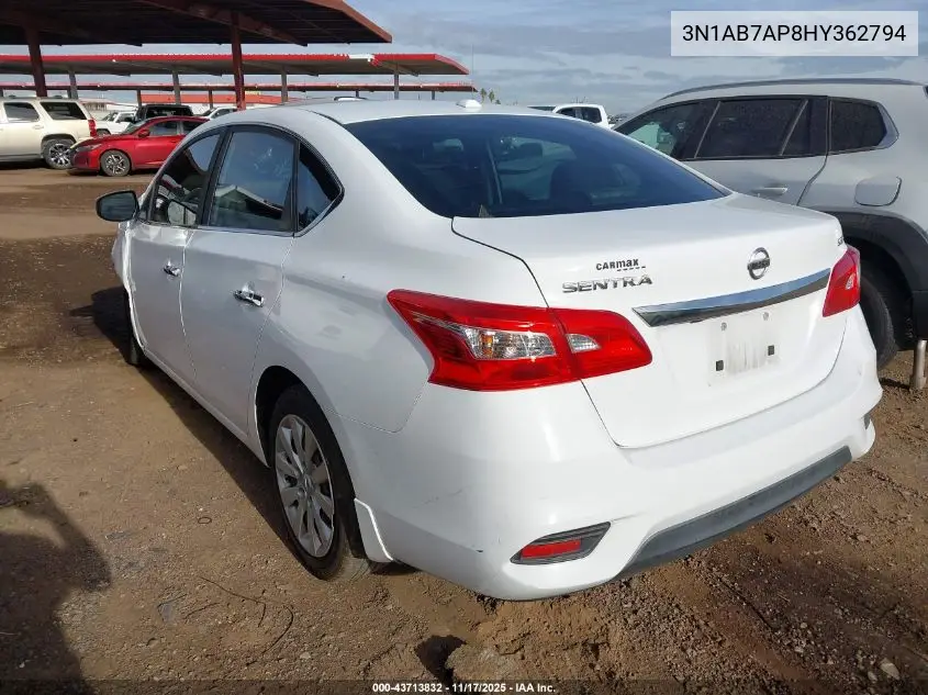 3N1AB7AP8HY362794 2017 Nissan Sentra Sv