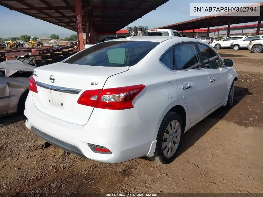 3N1AB7AP8HY362794 2017 Nissan Sentra Sv