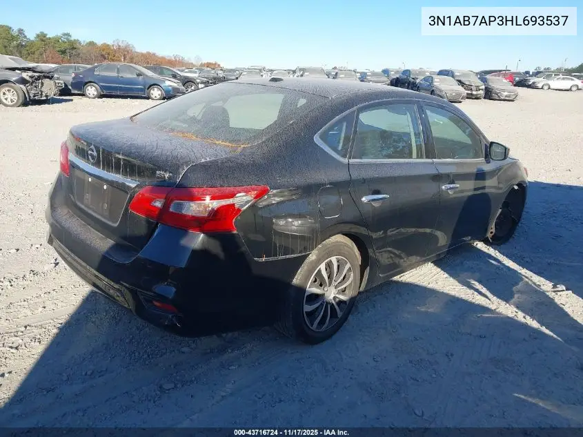 3N1AB7AP3HL693537 2017 Nissan Sentra Sv