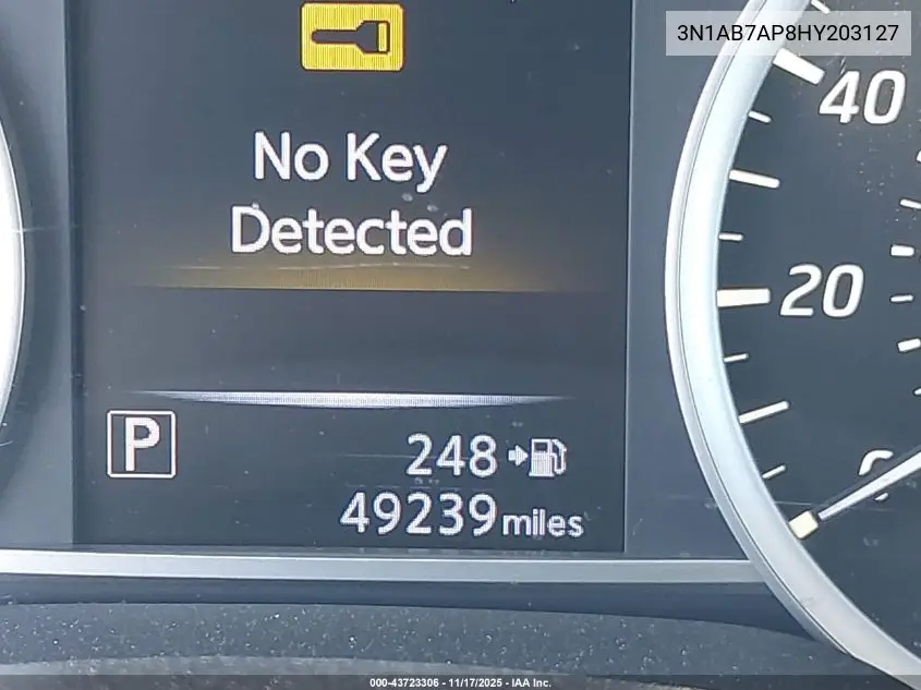 3N1AB7AP8HY203127 2017 Nissan Sentra Sv