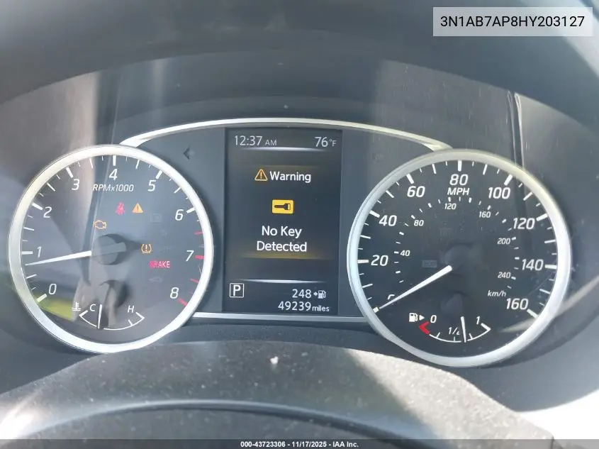 3N1AB7AP8HY203127 2017 Nissan Sentra Sv
